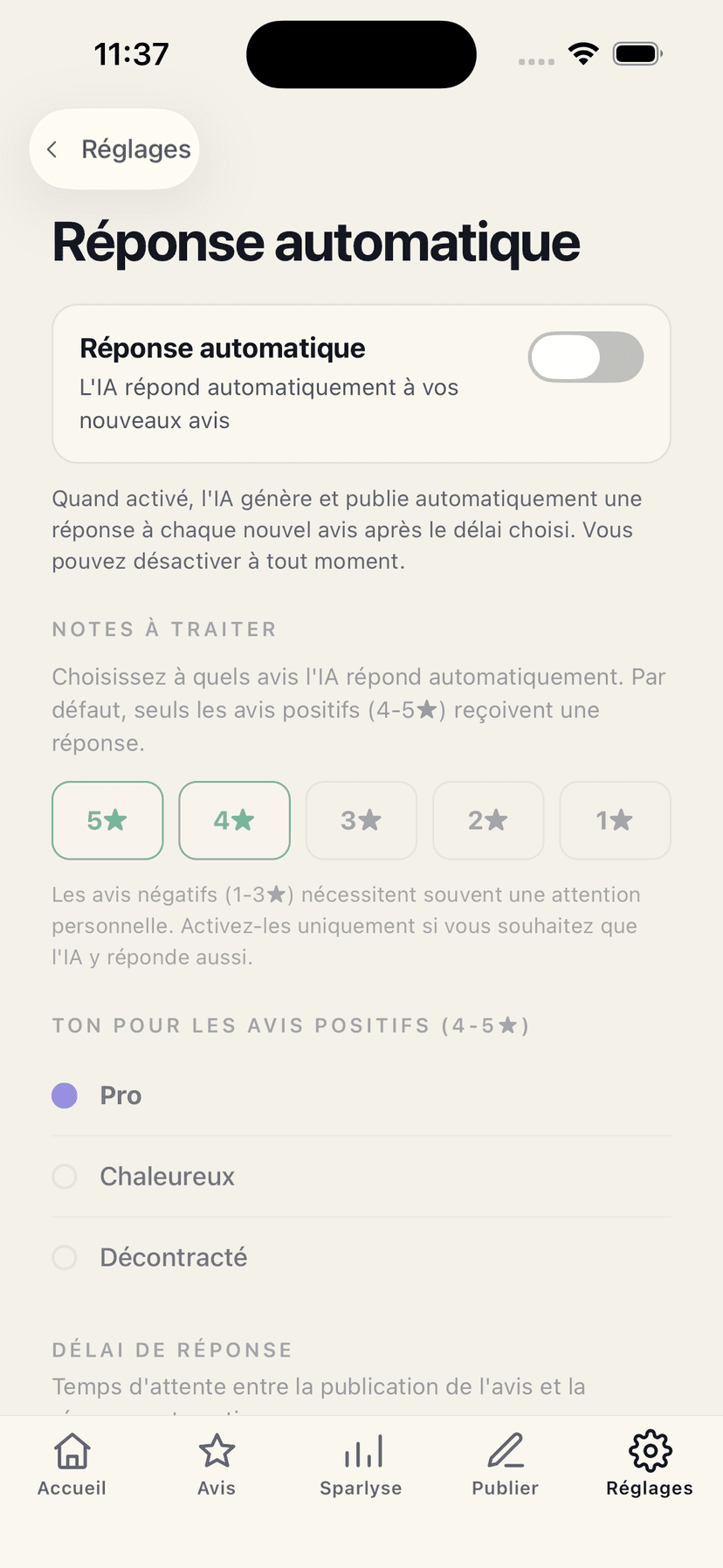 Risposte automatiche 24/7 alle recensioni Google