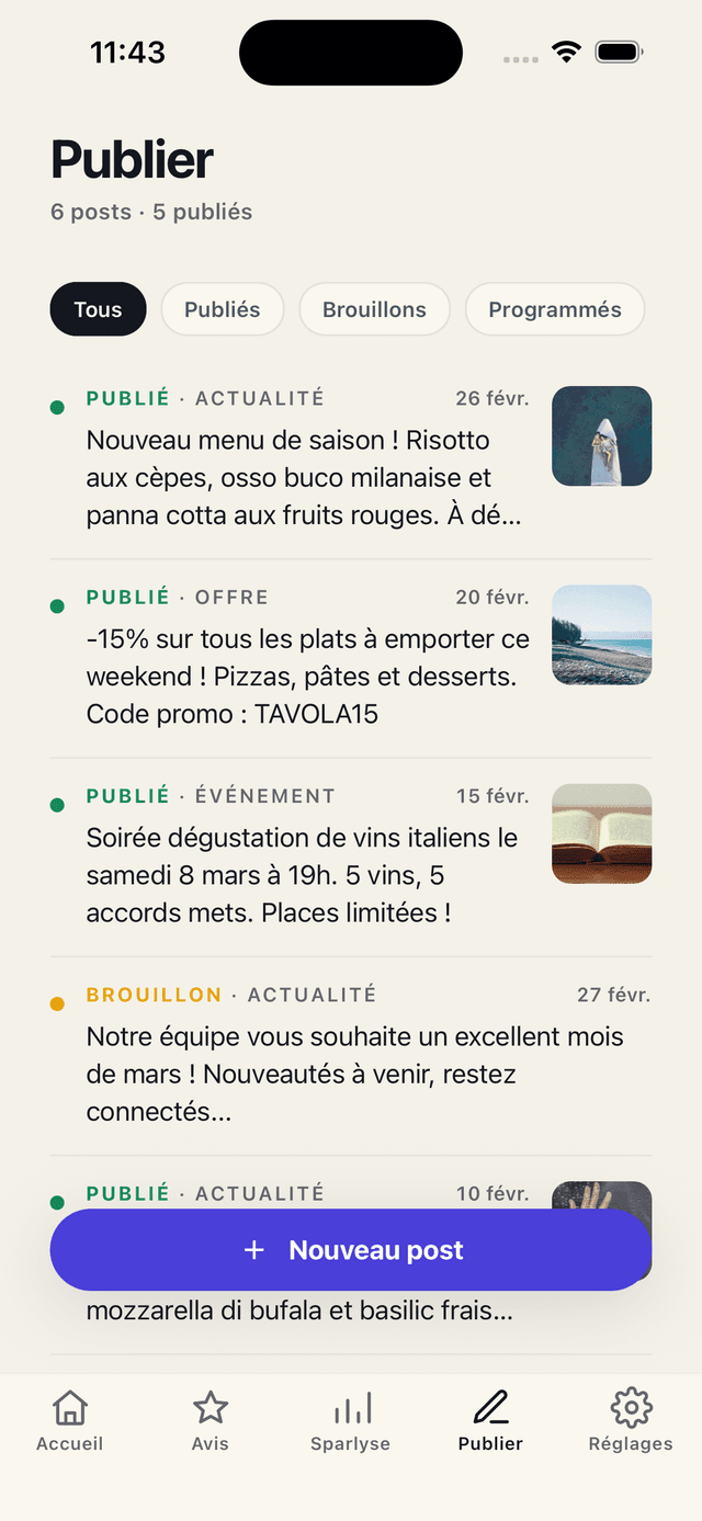 Pubblichi Google Posts dal Suo smartphone