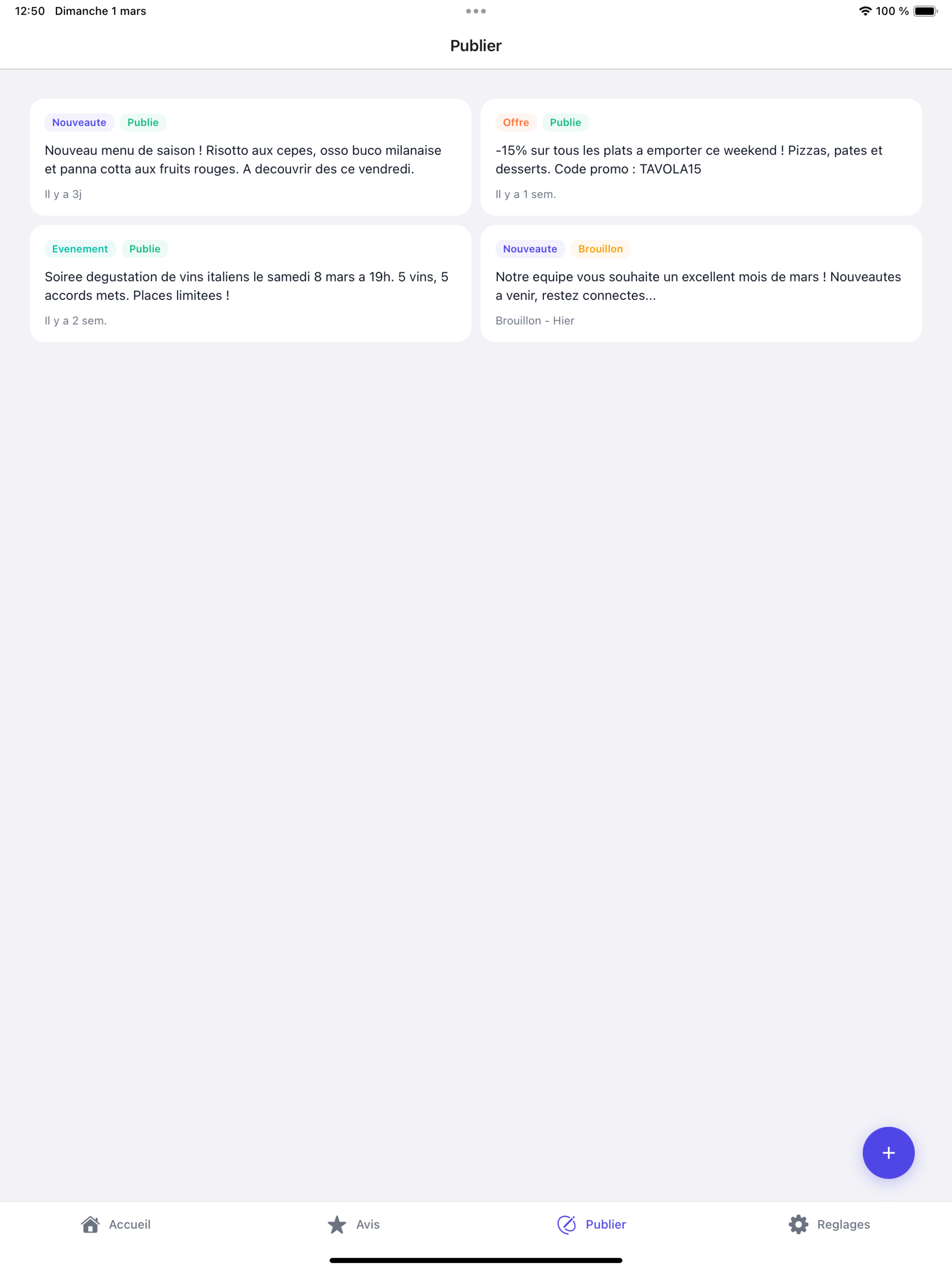 Google Posts on iPad
